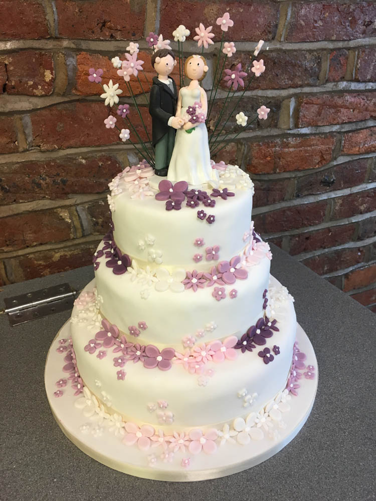 Engagement Anniversary Cake Red White With Flower Garnish | Bake Square
